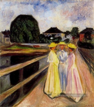 Munch Art - trois filles sur la jetée 1903 Edvard Munch
